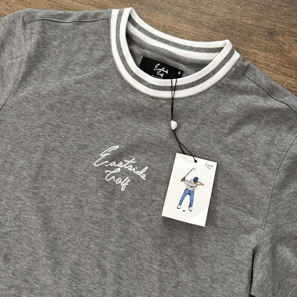 NWT Eastside Golf Grey Short‎ Sleeve Knit Style Shirt Men's Sz S Preppy